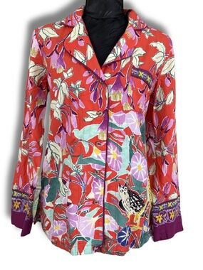 Anthropologie Lil Sire Cheetah Dreams Flannel Sleep Top – Whimsical Print – XS